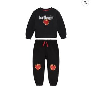 Kids Black 'Heartbreaker' sweatshirt & sweatpants size 4T